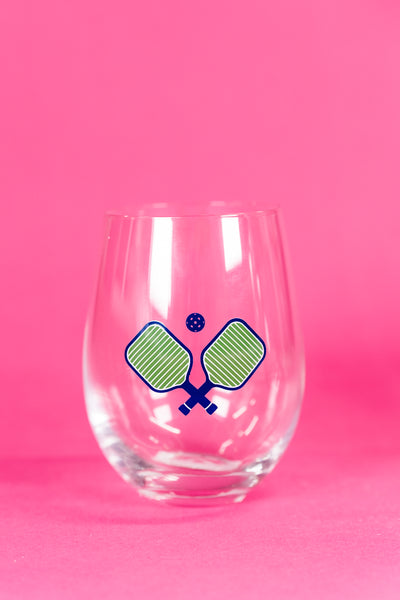 Pickleball Stmlss Wine Glass